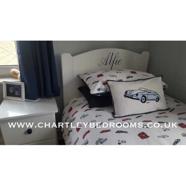 Simple White Bed With Name